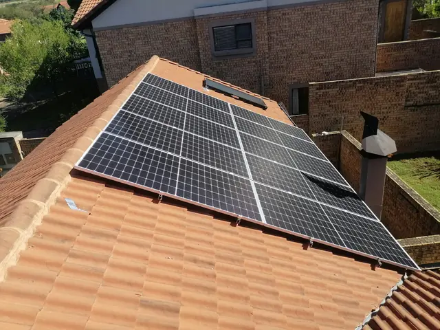 Solar panels installed on a tiled residential roof